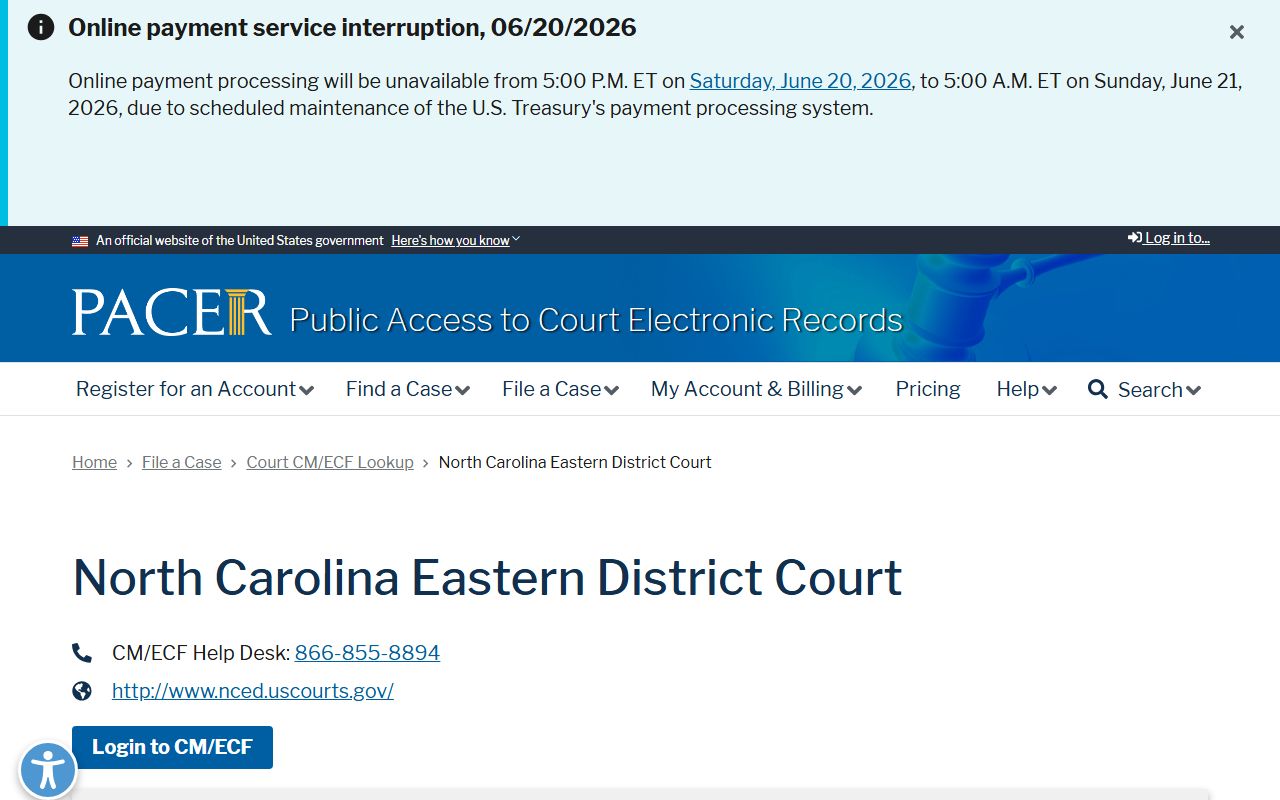 Wake County court dockets PACER federal lookup comparison