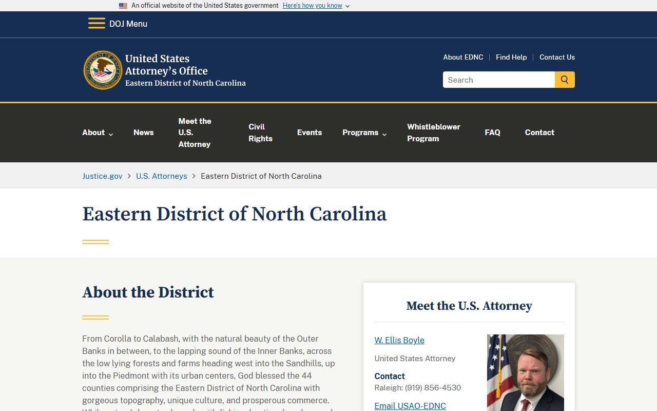 Wake County criminal court records federal prosecutor distinction
