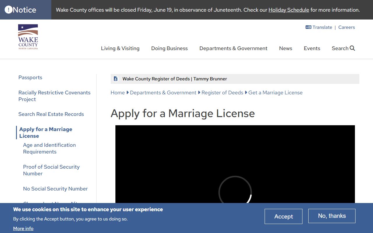 Wake County marriage records marriage license instructions