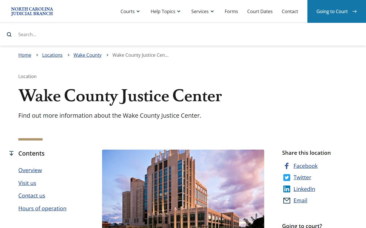 Wake County court records Wake County Justice Center criminal and marriage location